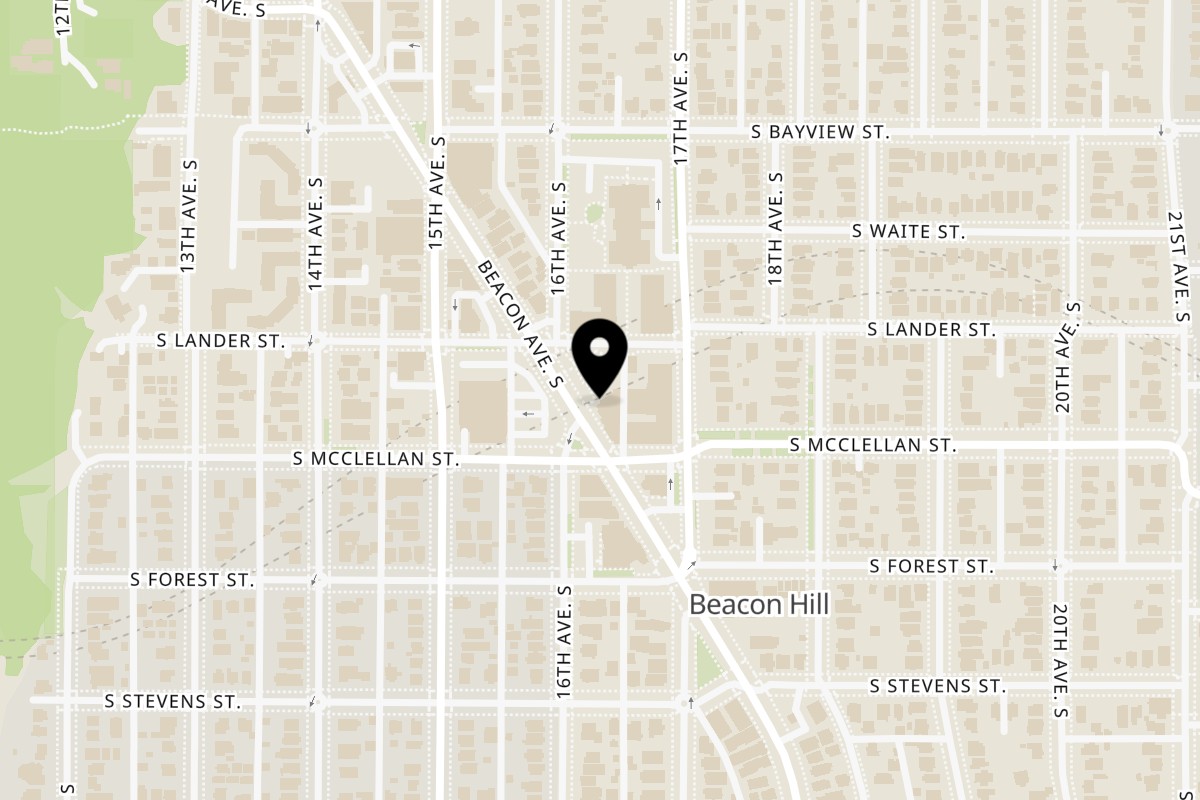 Map showing the location of CheBogz on 2710 Beacon Ave S in Seattle